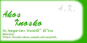 akos knosko business card